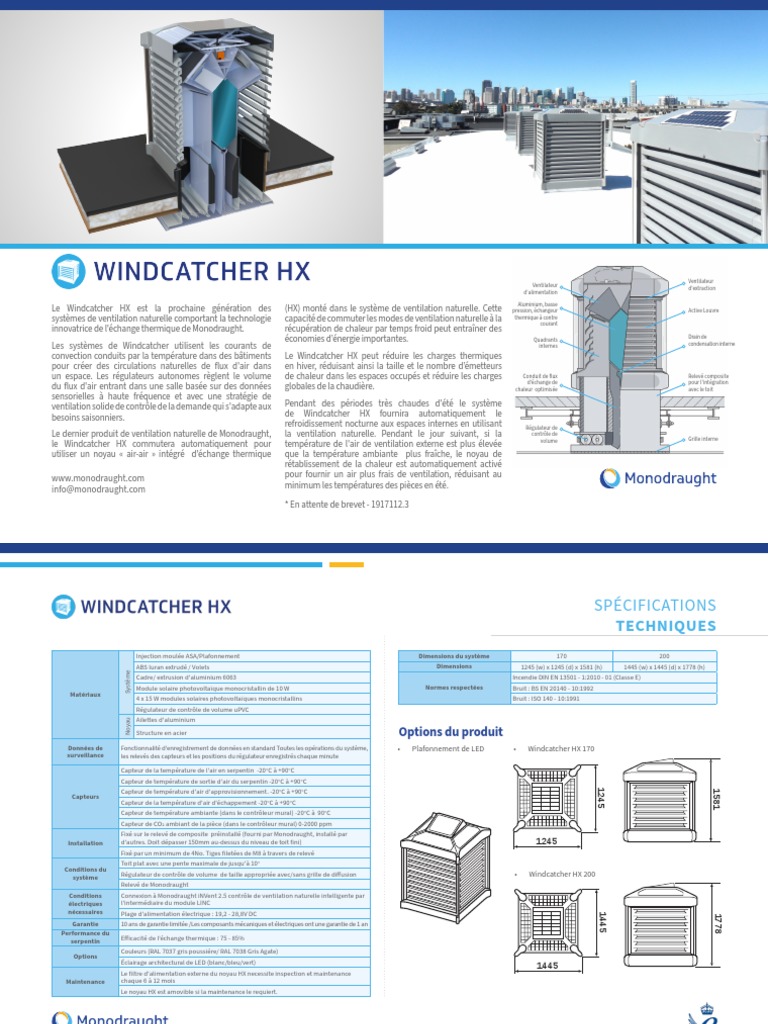 Système de Ventilation Windcatcher HX | PDF | Ventilation (Architecture ...