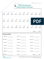 Math Facts Assessment Flying Through Fourth Grade