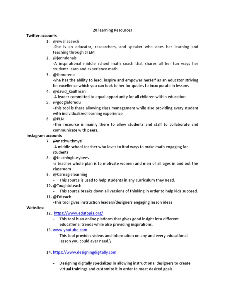 Meaning Of Learning Resources