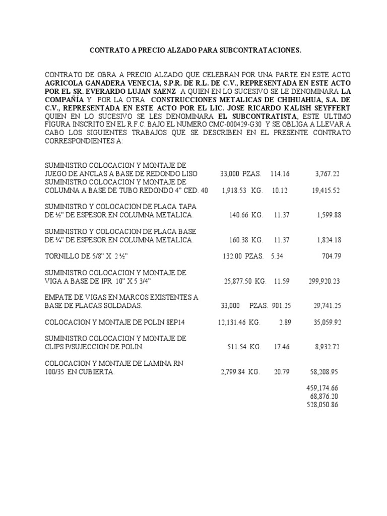 Ejemplo de Subcontrato | PDF | Gobierno | Ley común