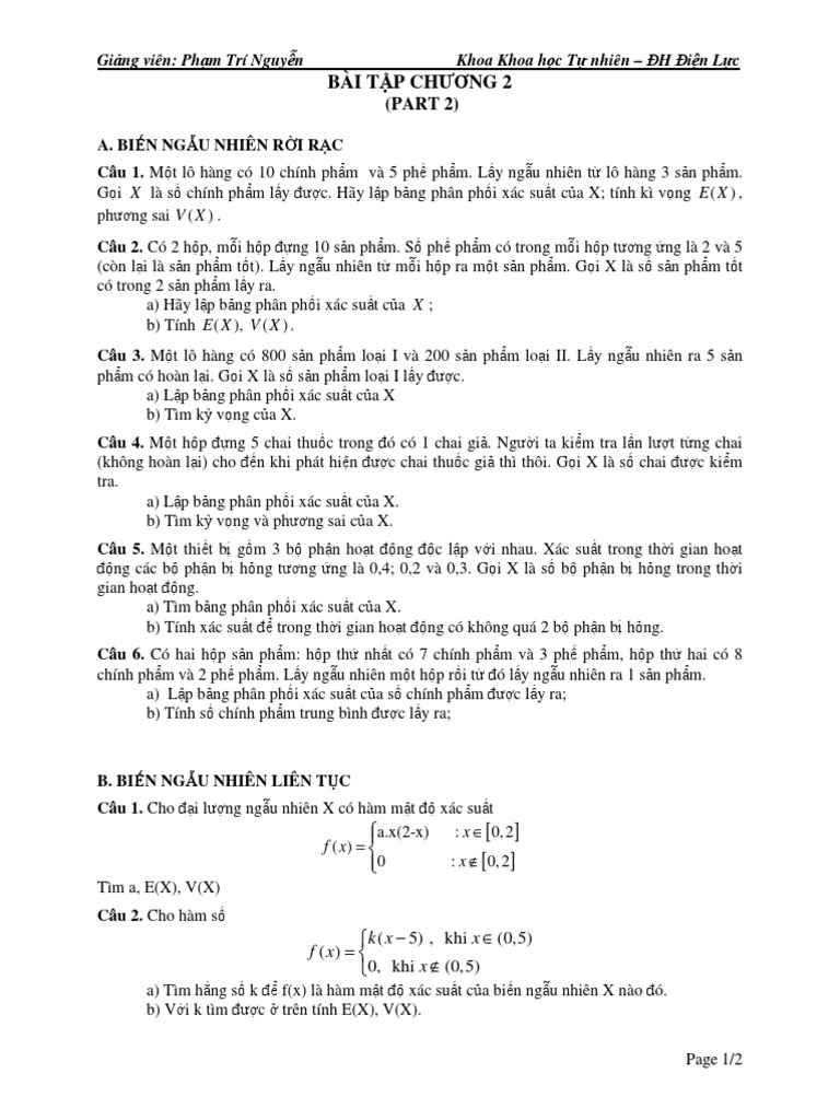 BT Chuong 2 - Part 2 | PDF
