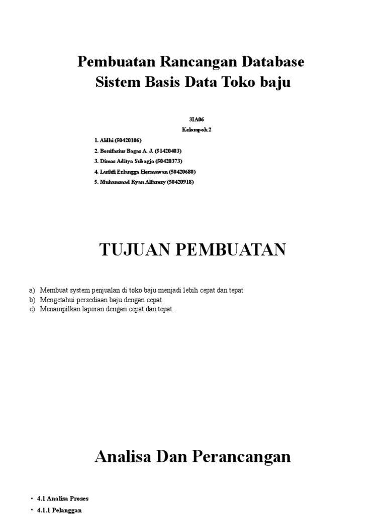 Rancangan Database Toko Baju Efisien | PDF