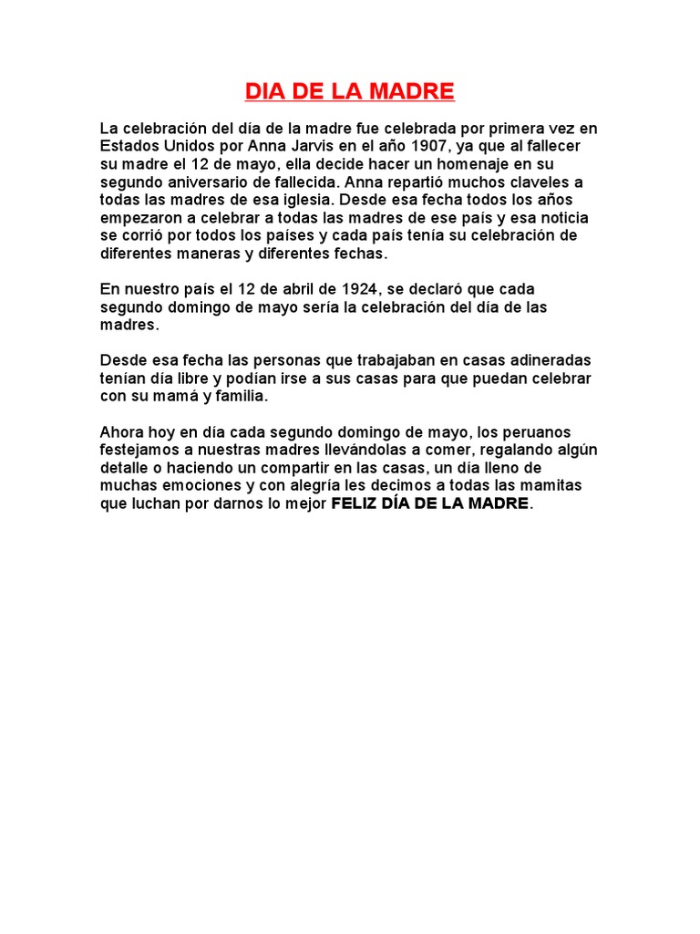 Dia de La Madre PDF