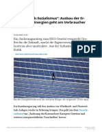 Photovoltaik-Sozialismus" Ausbau Der Erneuerbaren Energien Geht Am Verbraucher