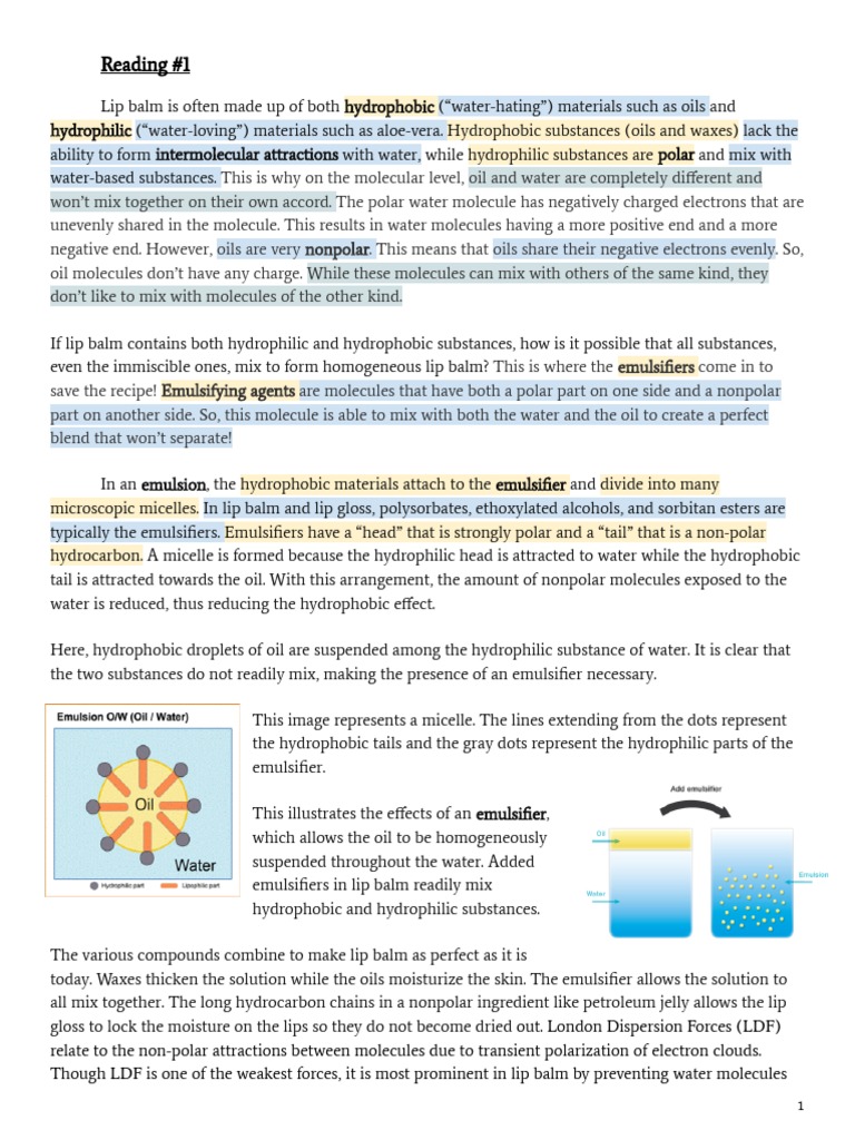 Chapstick Engineering Step 2 Pdf Chemical Polarity Emulsion
