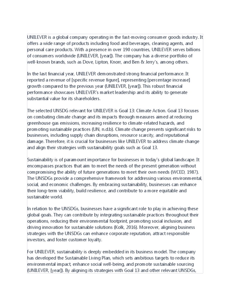 UNILEVER | PDF | Sustainability | Climate Change