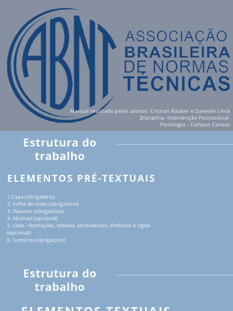 Manual de Normas Abnt | PDF | Citação | Comunicação escrita