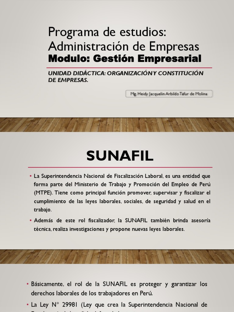 Funciones y Rol de SUNAFIL en Perú | PDF | Derecho laboral | Ministerio ...
