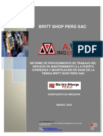 Plan de Trabajo Del Mantenimiento de La Puerta Corrediza en Britt Shop Peru Sac