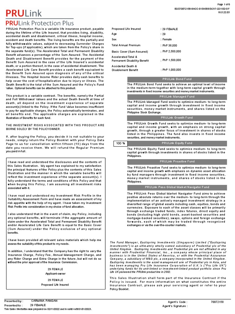 29 Female 3K PAA PDF Investment Fund Insurance
