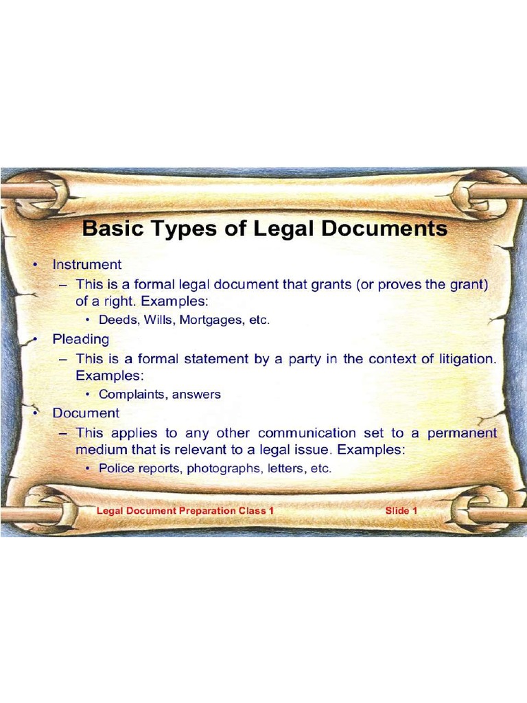 Basic Types of Legal Documents PDF