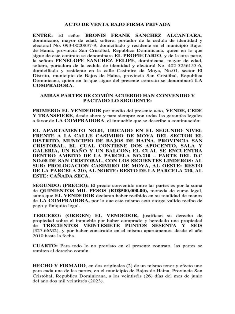 Acto de Venta Nuevo | PDF | Justicia | Crimen y violencia