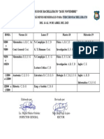 Horario Examen Remedial 3ro Bach