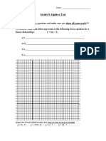 Grade 8 Algebra Real Test