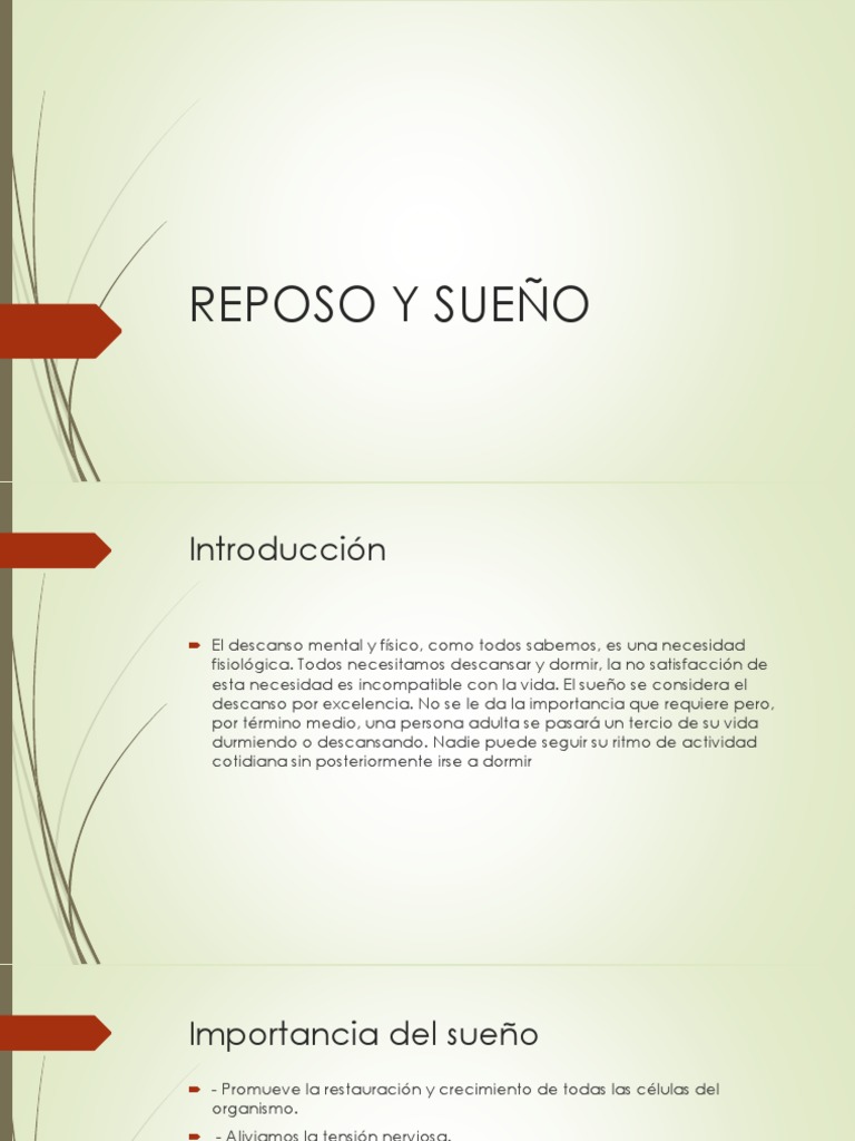Importancia del Sueño y Reposo | PDF | Dormir | Vejez