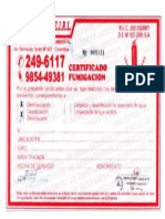 Certificado de Fumigación