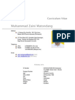 Muhammad Zaini Matondang: Curriculum Vitae