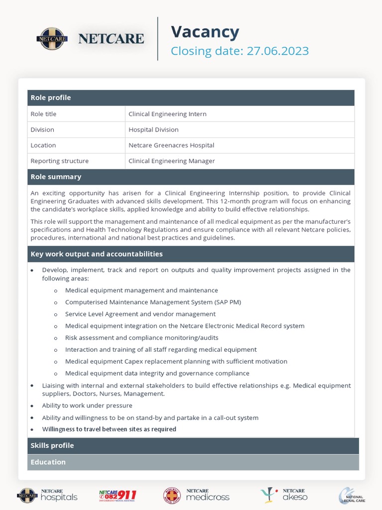 Ce Intern Netcare Greenacres Hospital | Download Free PDF | Medical ...