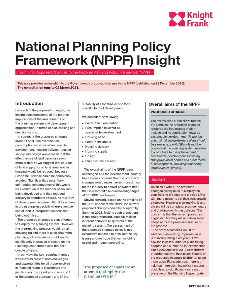 Knight Frank Planning NPPF Proposed Changes Insight 1677610943 PDF