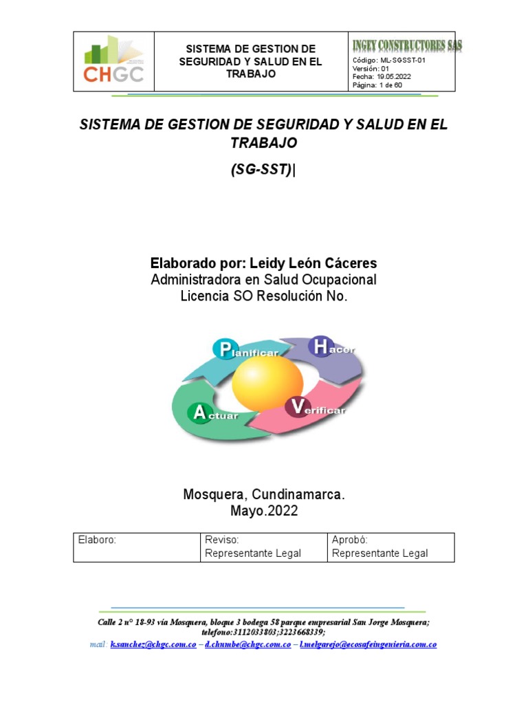 Sistema De Gestión De La Seguridad Y Salud En El Trabajo Pdf
