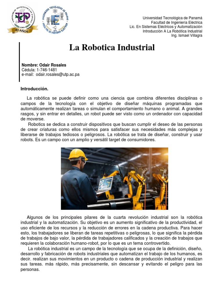 Introducción a la Robótica Industrial | PDF | Sistema de coordenadas ...