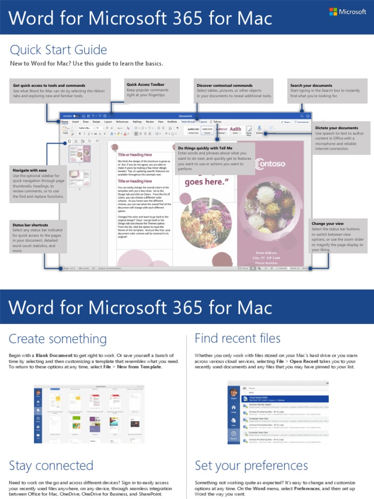 Word For MAC Quick Start Guide PDF Software Development System Software