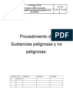 SG-PT-016 FORMATO Procedimiento Sustancias Peligrosas y No Peligrosas