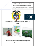 Manual de Funciones Res 000338 de Agosto 11 de 2014 Min Agricultura