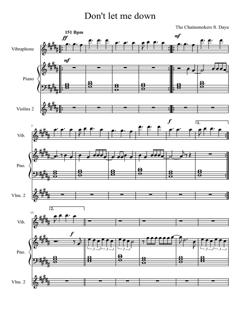Dont let me down by the chainsmokers ft daya pdf