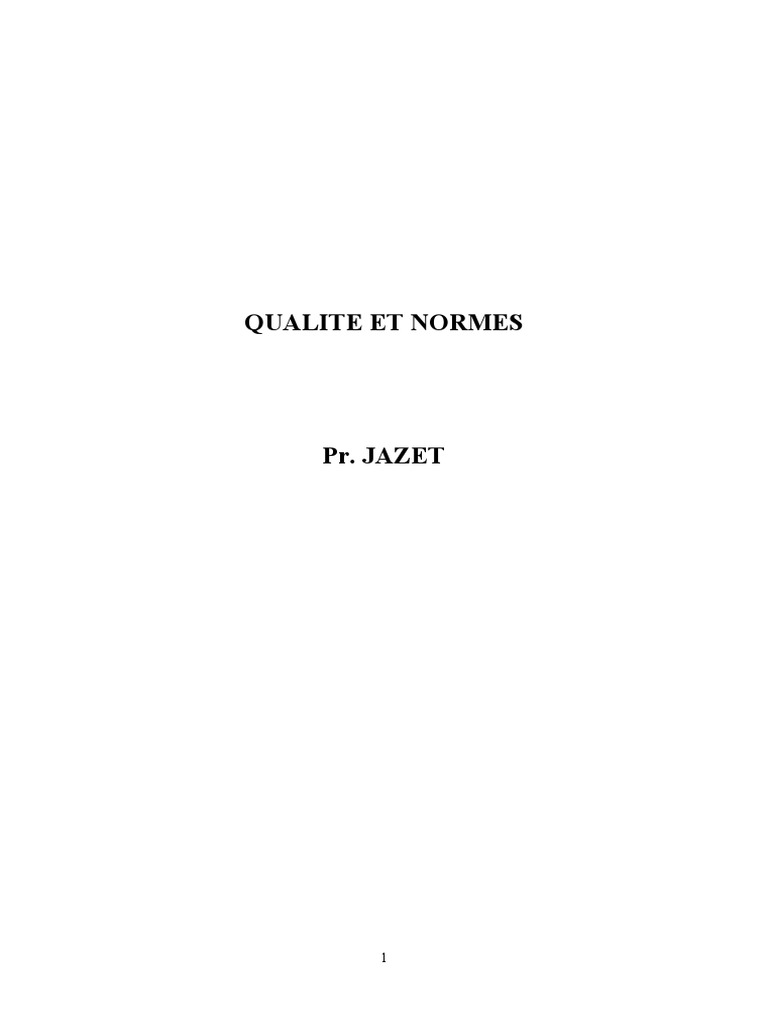 Normes et Assurance Qualité | PDF | Management de la qualité | Système ...