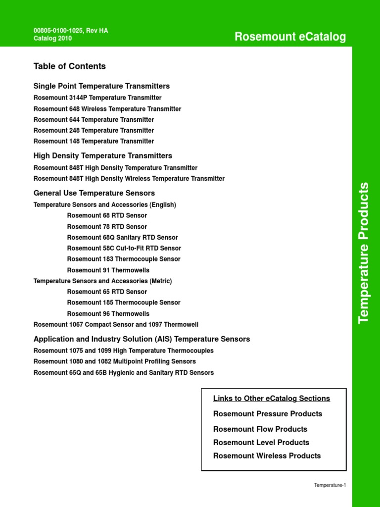 Rosemount Temperature | PDF | Thermocouple | Electrical Engineering
