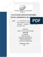 La Influencia de Los Créditos Que Otorgan Las Financieras de Ahorro y Credito A Las Mypes Del Perú 2022