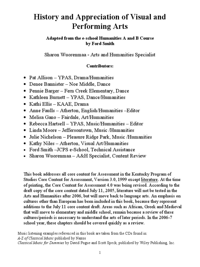 Art History Book PDF Dances The Arts