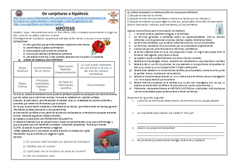 De Conjeturas A Hipótesis | PDF | Hipótesis | Conocimiento