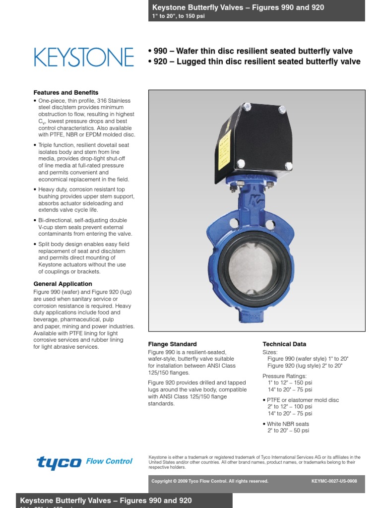 Catalog Keystone Butterfly Valve PDF Valve Mechanical Engineering