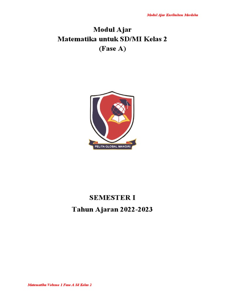 Modul Ajar Matematika Kelas 2 SD Fase A | PDF
