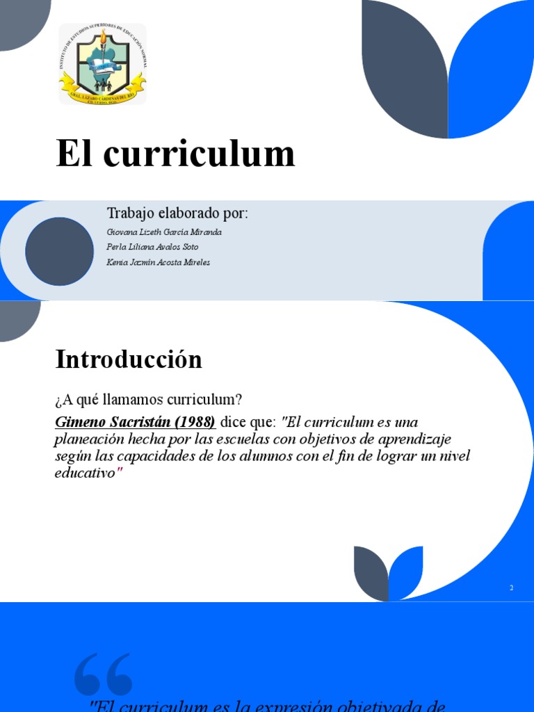 Fundamentos del Curriculum Educativo | PDF | Plan de estudios