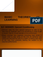 Basic Theories of Learning - BF Skinner
