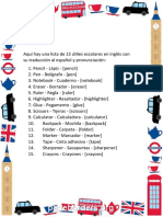 Aquí Hay Una Lista de 15 Útiles Escolares en Inglés Con Su Traducción Al Español y Pronunciación