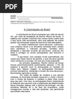 Colonizacao Do Brasil Question a Rio de Infer en CIA