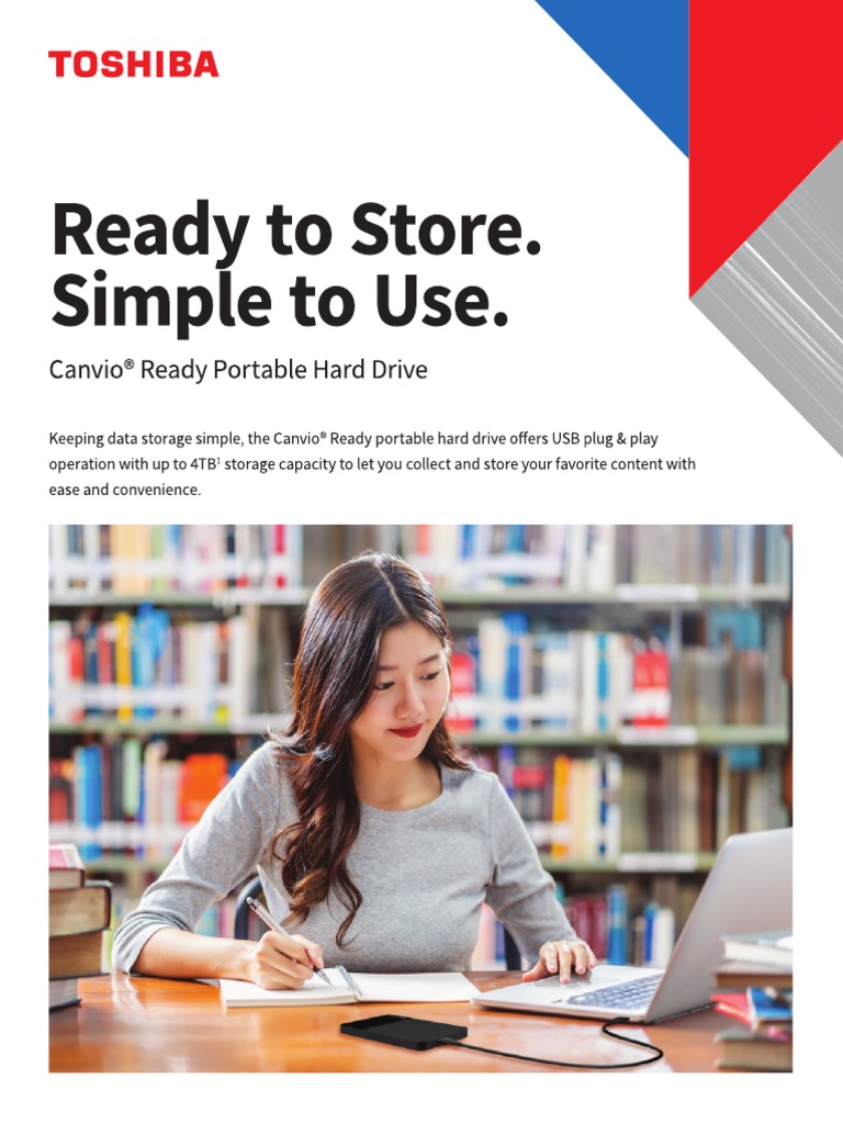 Toshiba CANVIO Ready Externe Festplatte 1 TB Schwarz – Portable Speicherlösung, USB 3.2, Plug & Play