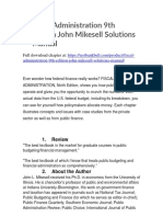 Fiscal Administration 9th Edition John Mikesell Solutions Manual