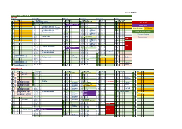 UTT Academic Calendar 2023-2025 | PDF | Catholic Liturgy | Festival