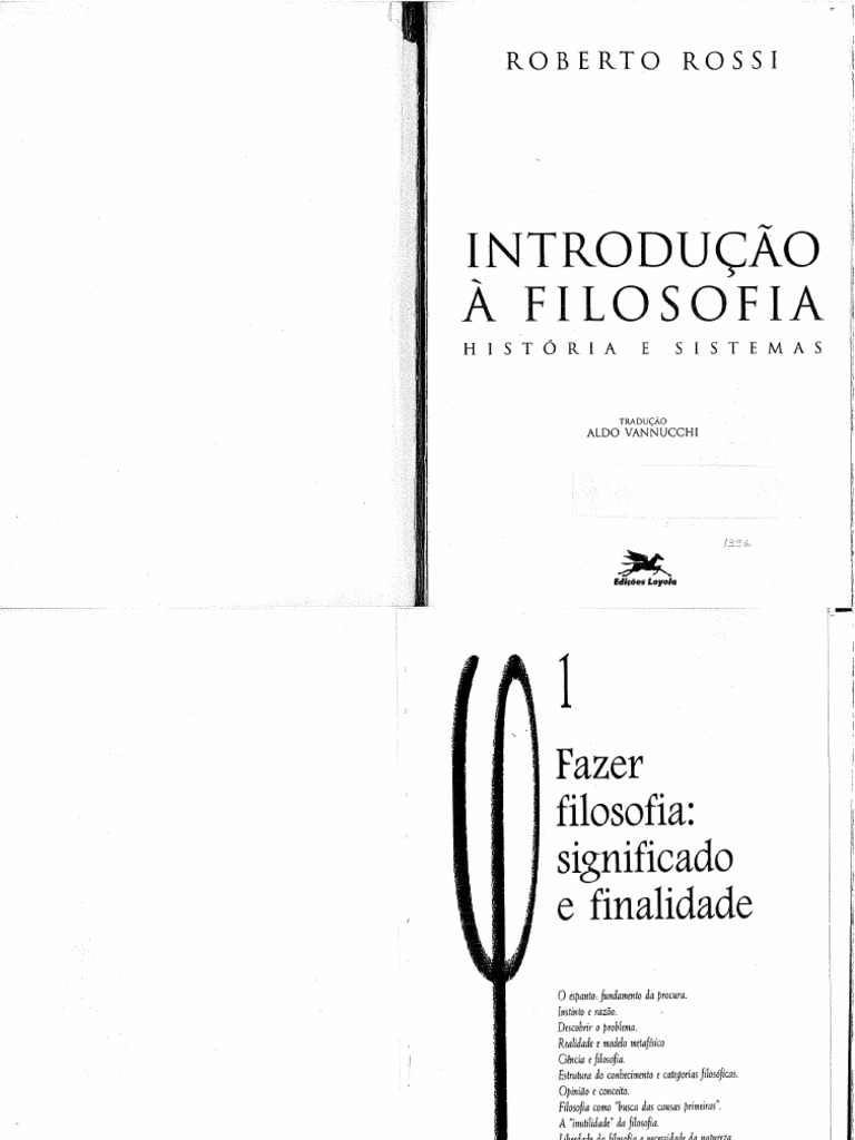 Introdução A Filosofia Historia e Sistema - Roberto Rossi | PDF