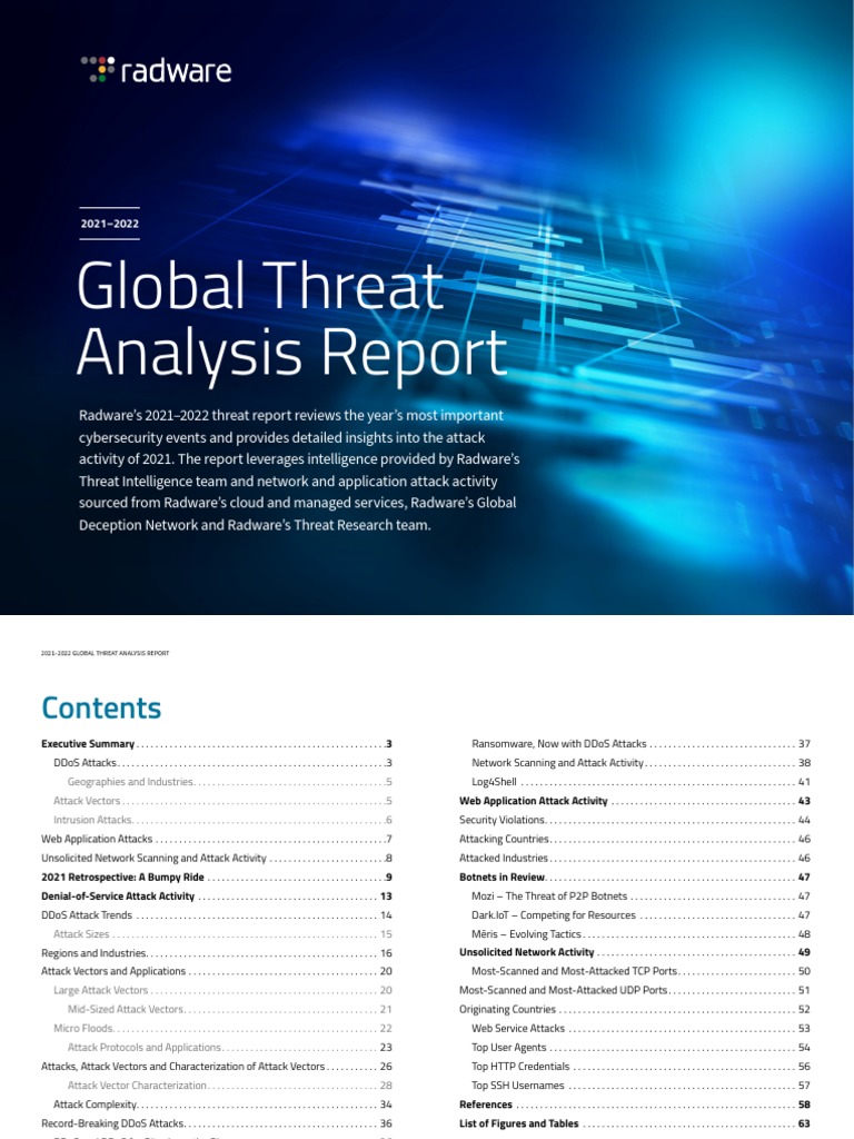2021 - Radware - Global Threat Analysis Report | PDF | Denial Of ...