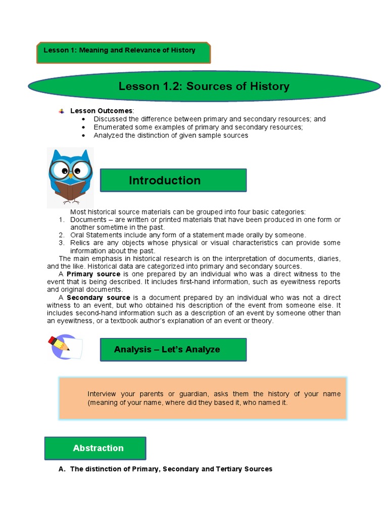 Lesson 1.2 | PDF | Primary Sources | Witness
