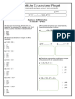 Avaliação de Matematica 5 Ano