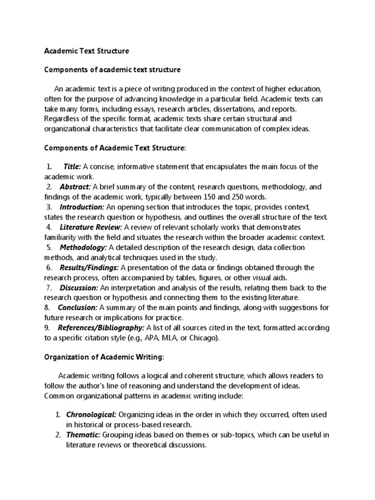 Academic Text Structure
