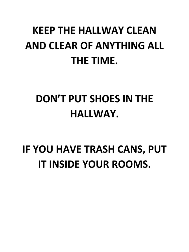 Hallway Rules PDF