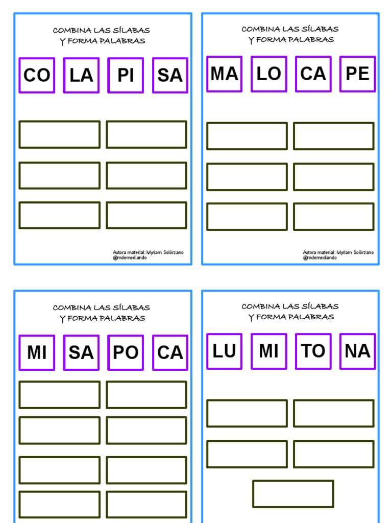 Combina Sílabas y Forma Palabras | PDF | Artes del Lenguaje y Comunicación
